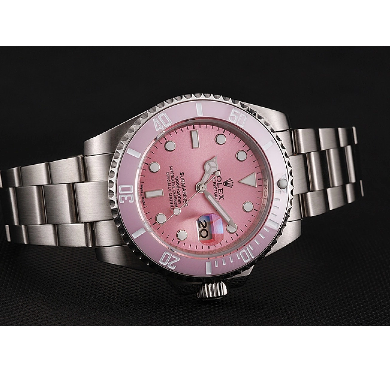 AAA Replica Watches Bracelet Pink Rolex Stainless Dial Steel Pink 1453980 Bezel Submariner Swiss 0525